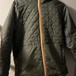 Gray and pink/orange Quilted Jacket